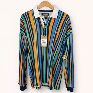 NEW Chubbies The Afternoon Special Mens Large Striped Rugby Shirt Polo Preppy